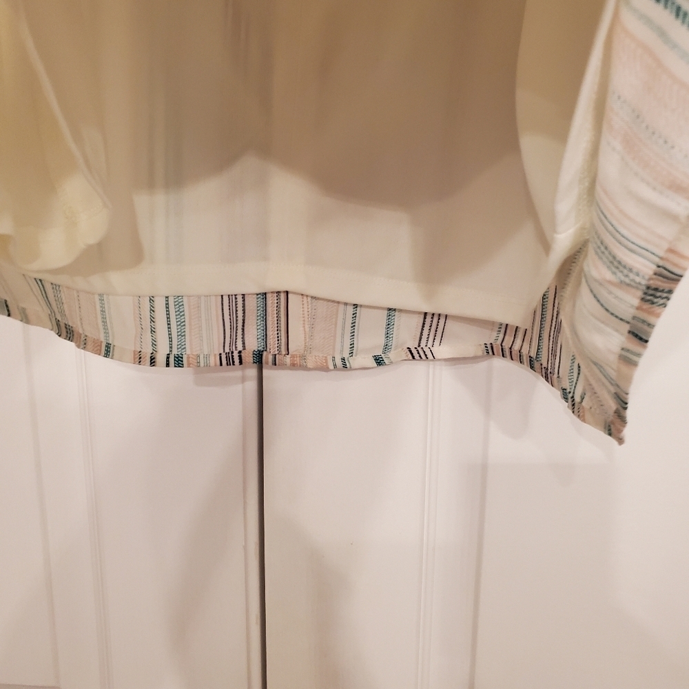 Love & Piece Skirt, Women's / Juniors Size XL, White with Green & Pink Stripes - Picture 9 of 12